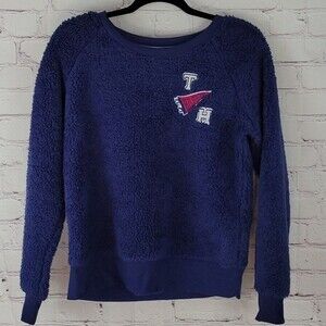 Tommy Hilfiger Blue Fuzzy Fleece Sweatshirt sz S